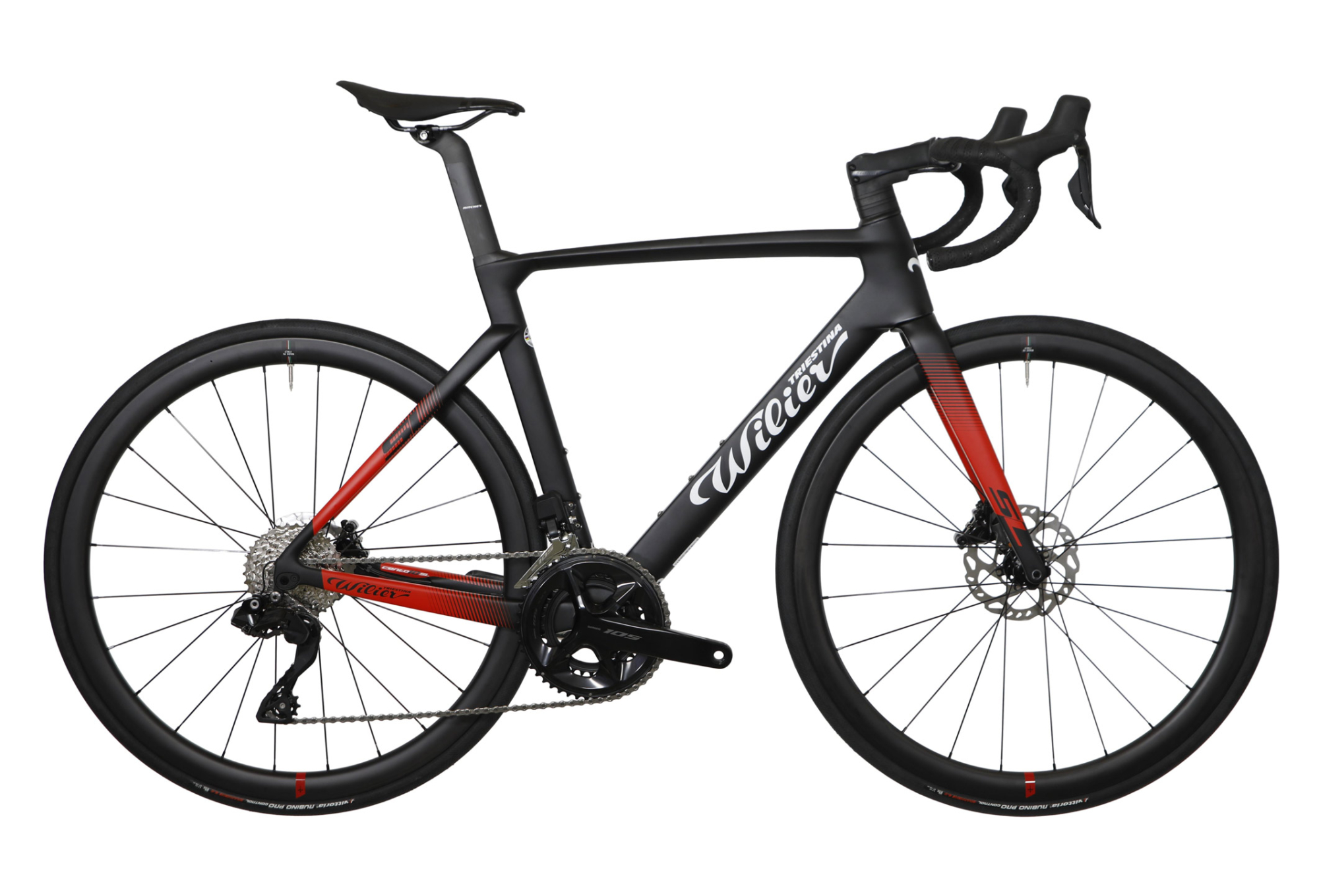 VÉLO DE ROUTE WILIER TRIESTINA CENTO10 SL SHIMANO 105 DI2 12V 700 MM NOIR ROUGE 2023